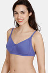 Zivame Beautiful Basics Double Layered Non Wired 3/4Th Coverage Backless Bra - Blue Iris — thumbnail 4
